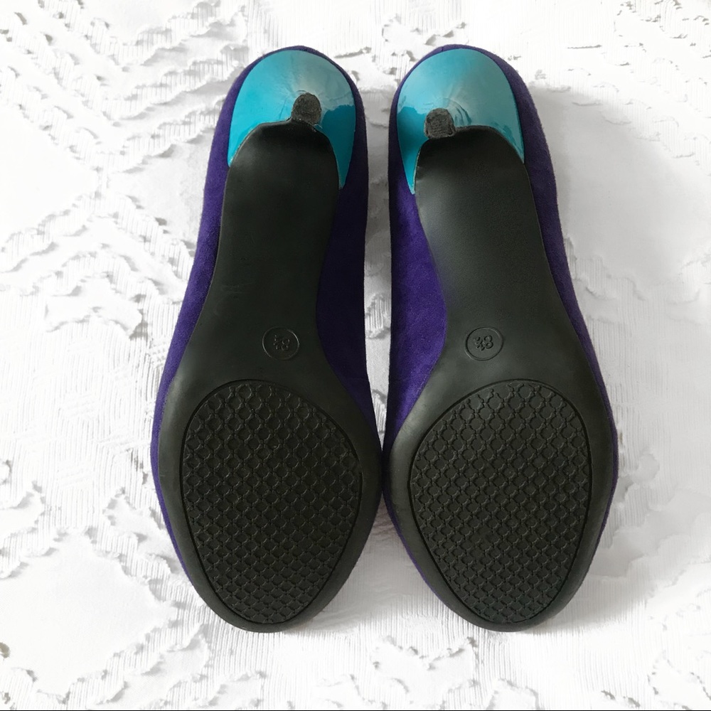 Jessica Simpson purple suede, blue heel / Size 8.5 - Picture 5 of 6